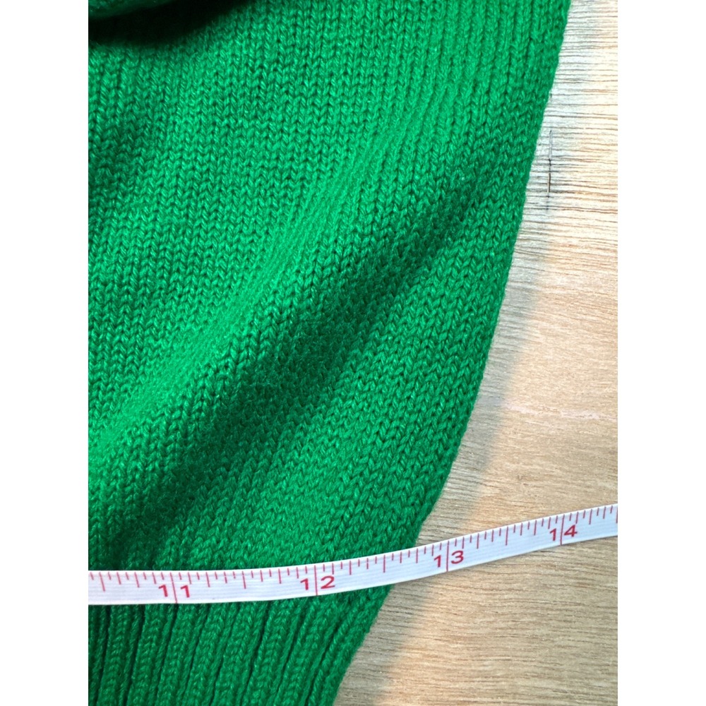 Society Crewneck Sweater Womens M Green Excellent Vintage Ribbed Knit Raglan - Picture 5 of 7
